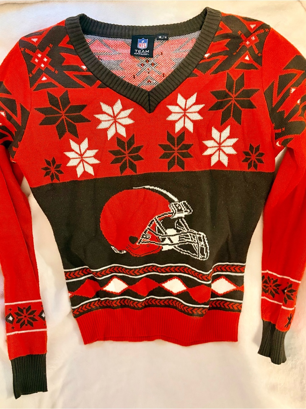 NFL Cleveland Browns V Neck Sweater Sz M